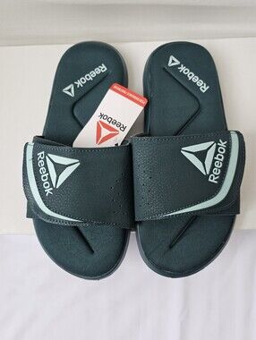 NWT Reebok Performance Adjustable Slide Sandals – Dark Green/Teal